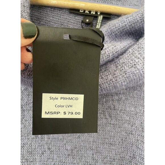 DKNY NEW Women's M Periwinkle Purple Long Sleeve Cowl Neck Sweater Knit Top Soft - Picture 4 of 10